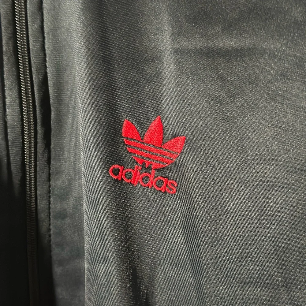 Vintage Adidas Track Jacket Men’s L USA Made Black Red Green Trefoil 80s 90s - Picture 4 of 10